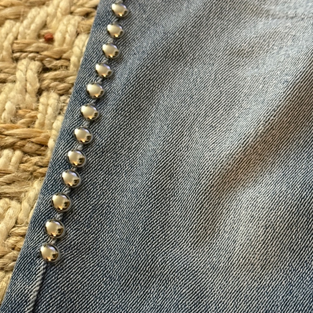 Levi's Blue Distressed Wide-Leg Jeans with Side Studs